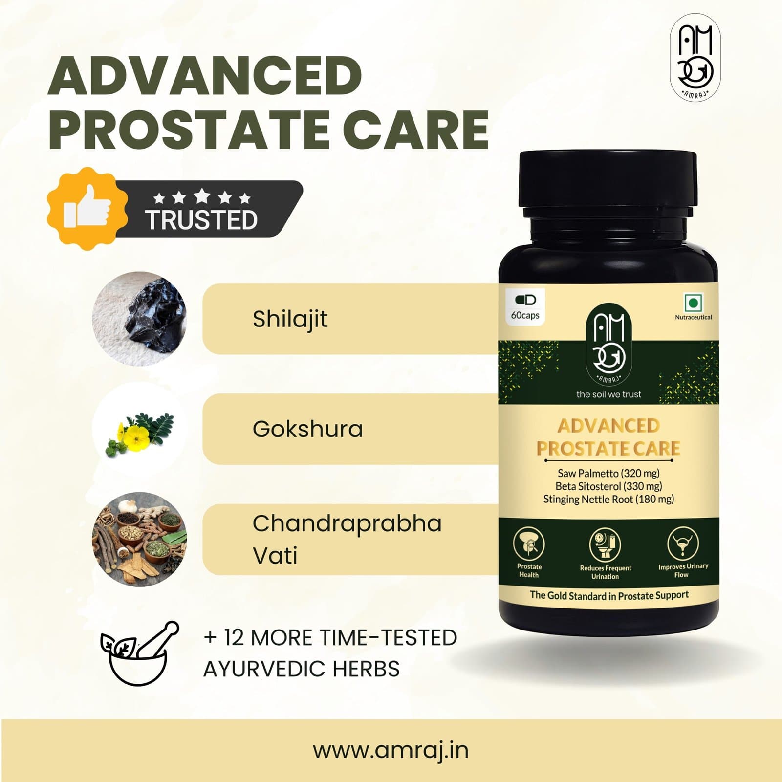 Advanced Prostate Care – Saw Palmetto, Beta Sitosterol & Stinging Nettle Root Supplement (60 Capsules)